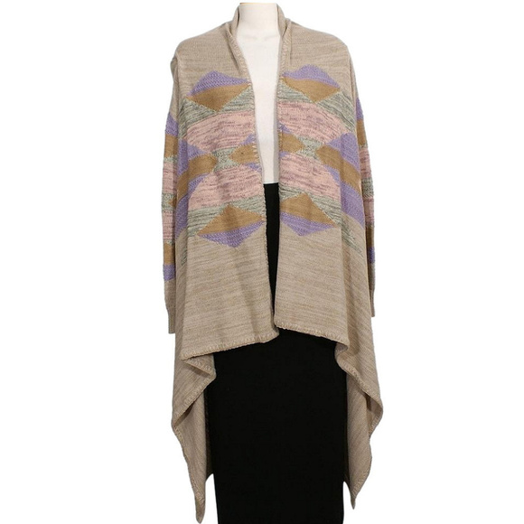 Cotton Wool Southwestern Draped Cardigan L XL